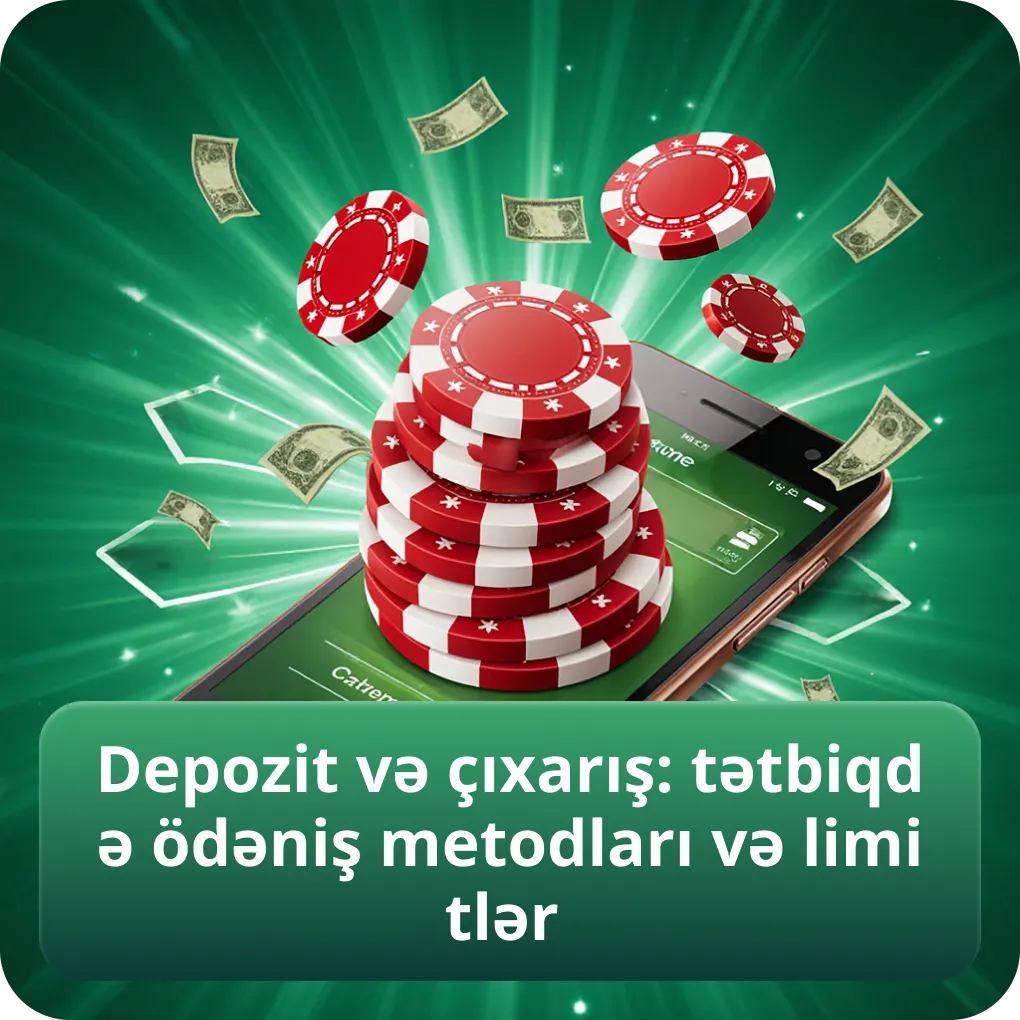 Depozit və çıxarış: tətbiqdə ödəniş metodları və limitlər